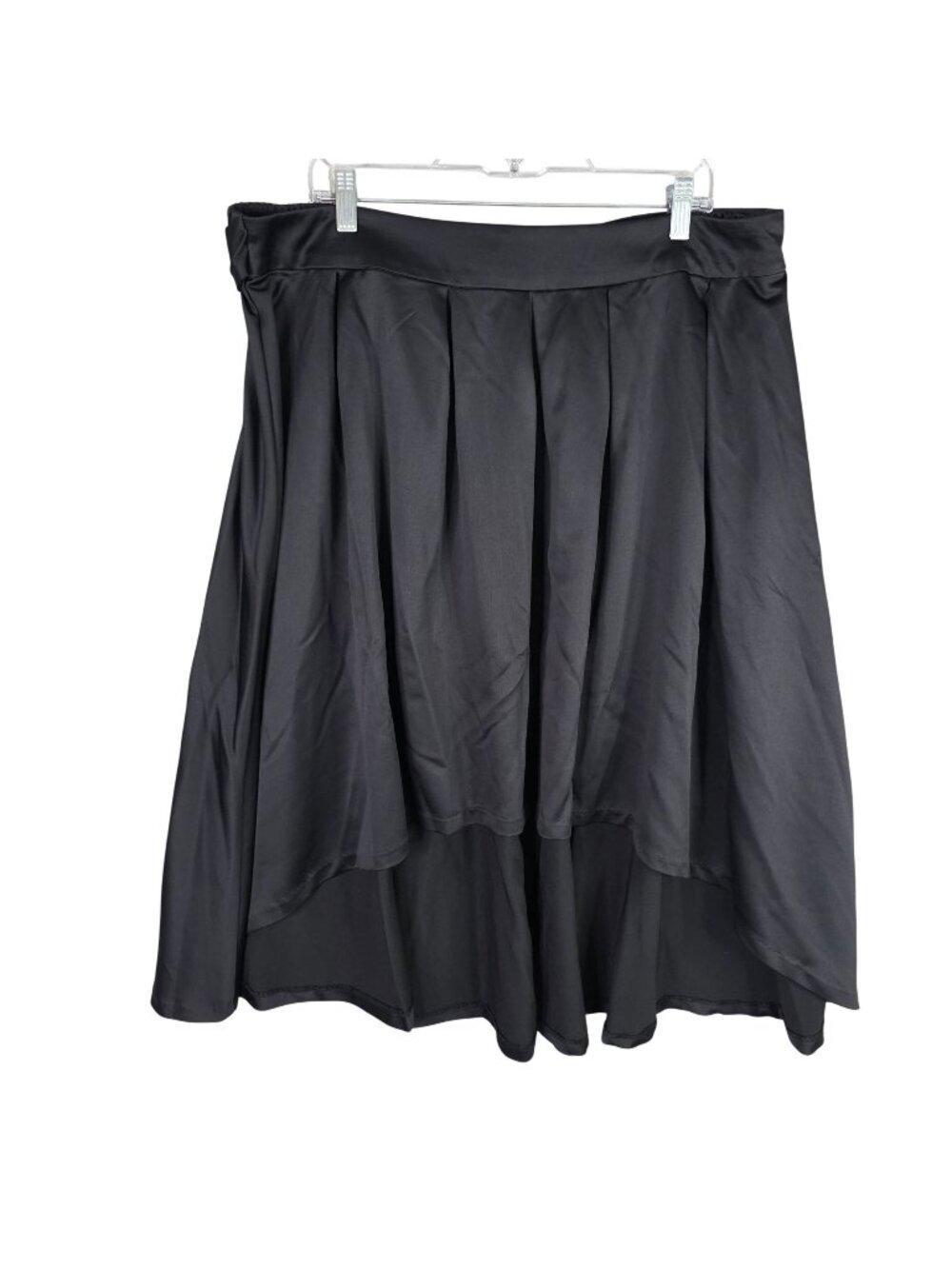 Womens Black Elle High Low Maxi Skirt 100% Polyester Waist Tie Size XXL